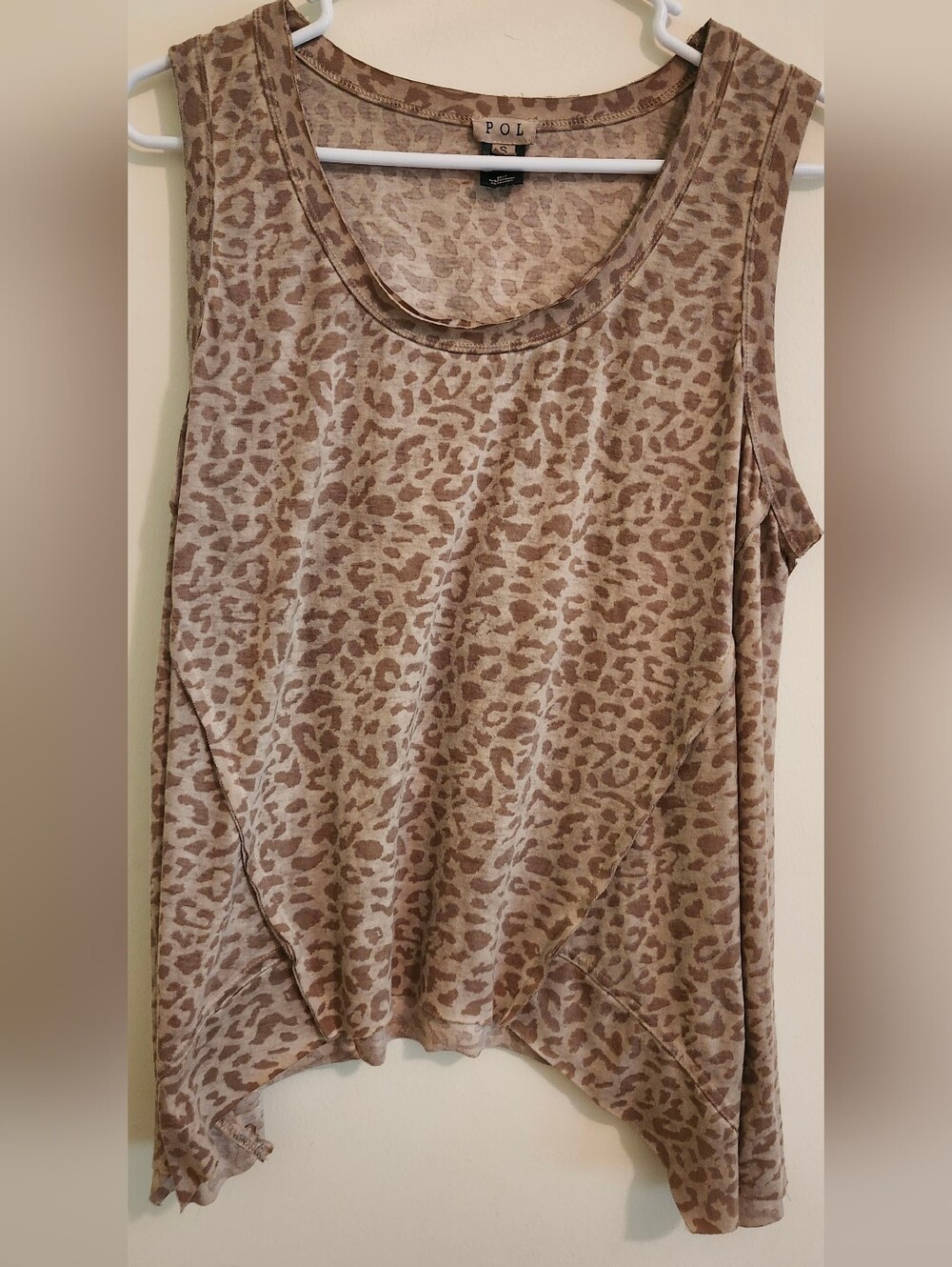 POL Taupe Leopard Print Sleeveless Tank